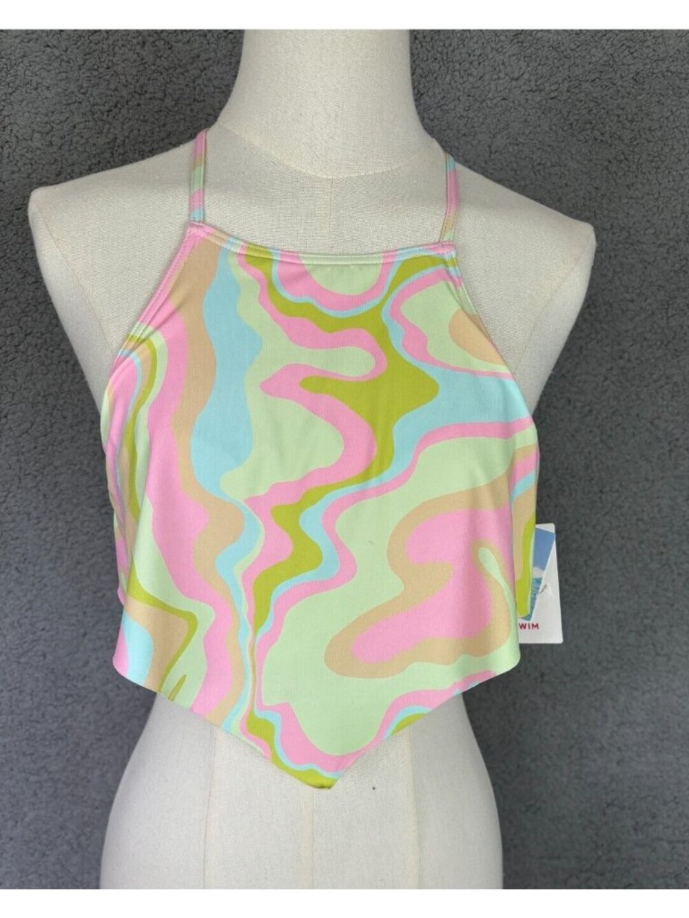 Roxy Juniors' Tropics Hype Cropped Tankini Top Multicolor Small New With Tag's.